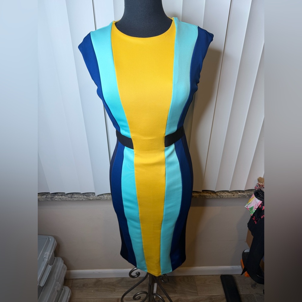 Eva Mendes New York & Company Colorblock Bodycon Dress Size XS - Picture 2 of 9